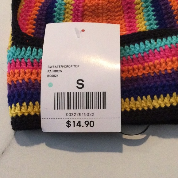 NWT Forever 21 multicolored crochet halter crop or bikini top, small. - Picture 4 of 4